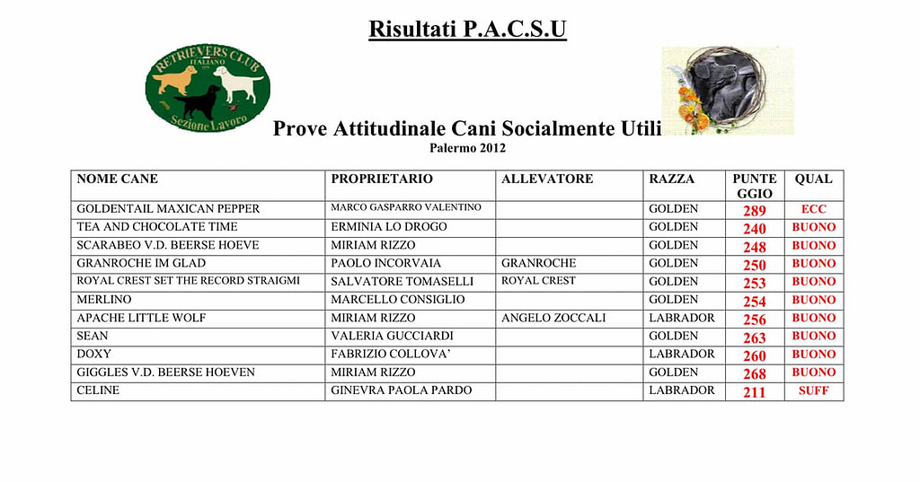 Prova Attitudinale per Cani Socialmente Utili (P.A.C.S.U)