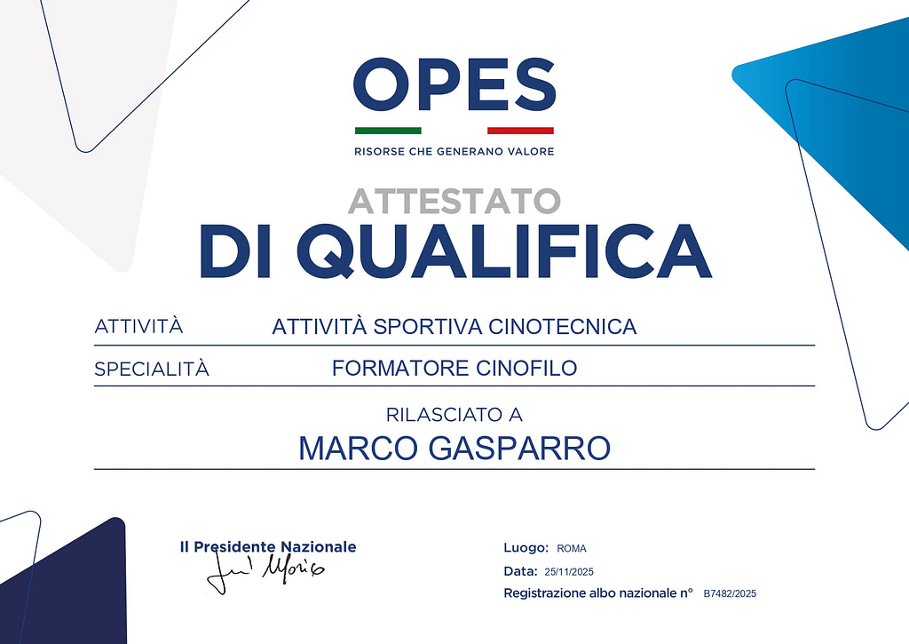 Formatore Cinofilo OPES 1 Formatore Cinofilo OPES