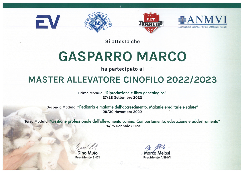 Master Allevatore Cinofilo 2022/2023