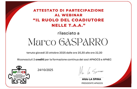 Il ruolo del Coadiutore nelle T.A.A.